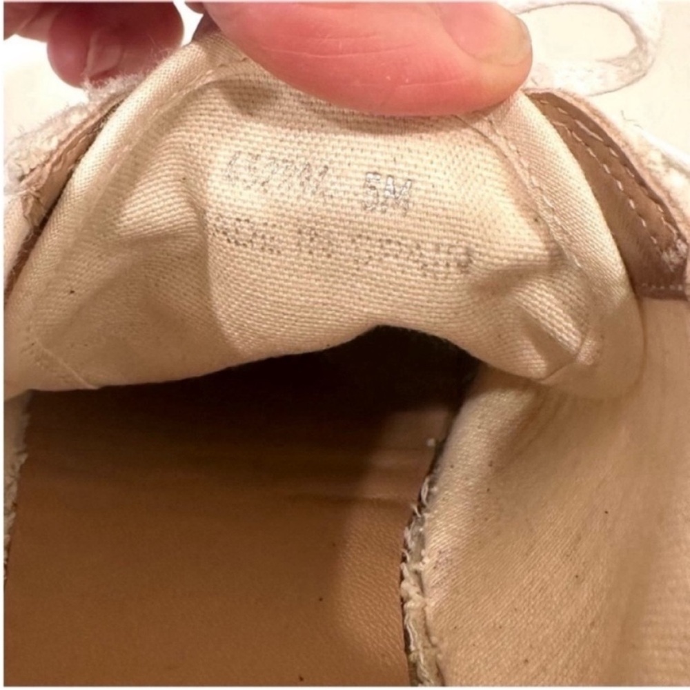 Aquatalia Flyn Cream low top lace up flatform espadrille sneakers 5 EUC - Picture 7 of 8